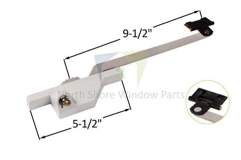 Single-Arm-Casement-Window-Operator-Roto-Gear-9.5-Arm-Pivot-Shoe-Rear-Mount-Left-Truth-1-1