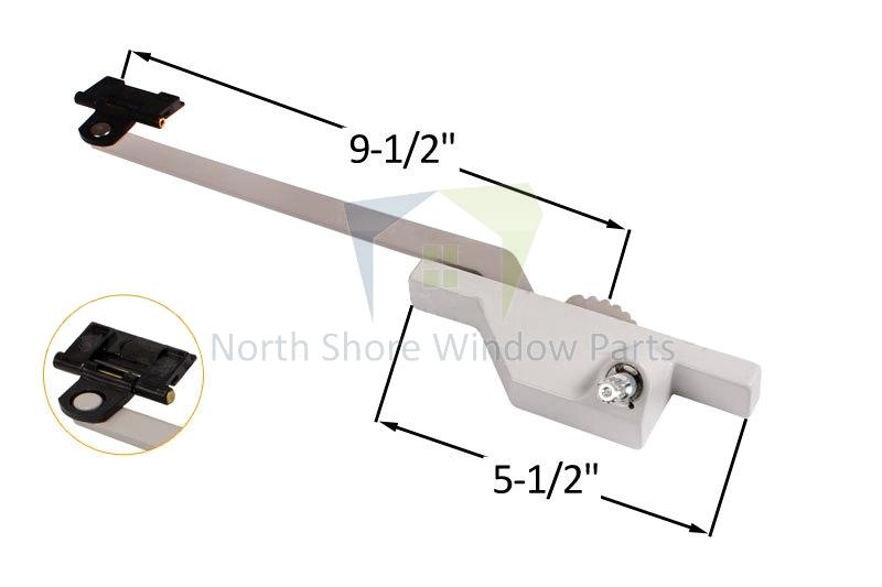 Single-Arm-Casement-Window-Operator-Roto-Gear-9.5-Arm-Pivot-Shoe-Rear-Mount-Right-Truth