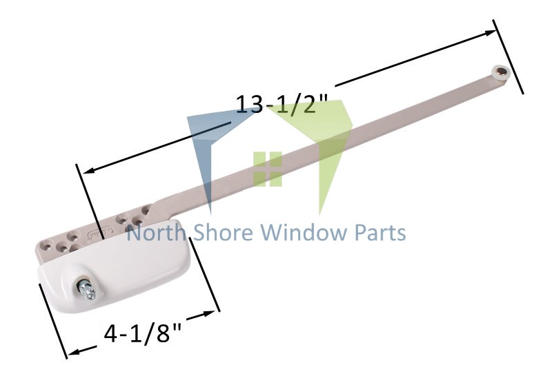 Single-Arm-Casement-Window-Operator-Truth-Hardware-Ellipse-15.31-1312Arm-RIGHT-White-Roller-Nylon